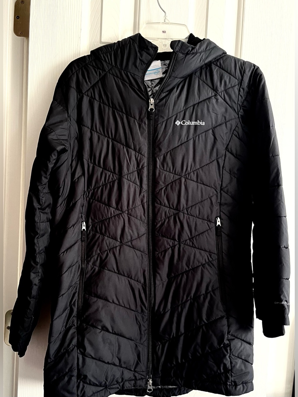 Columbia Black Quilted Hooded Coat
